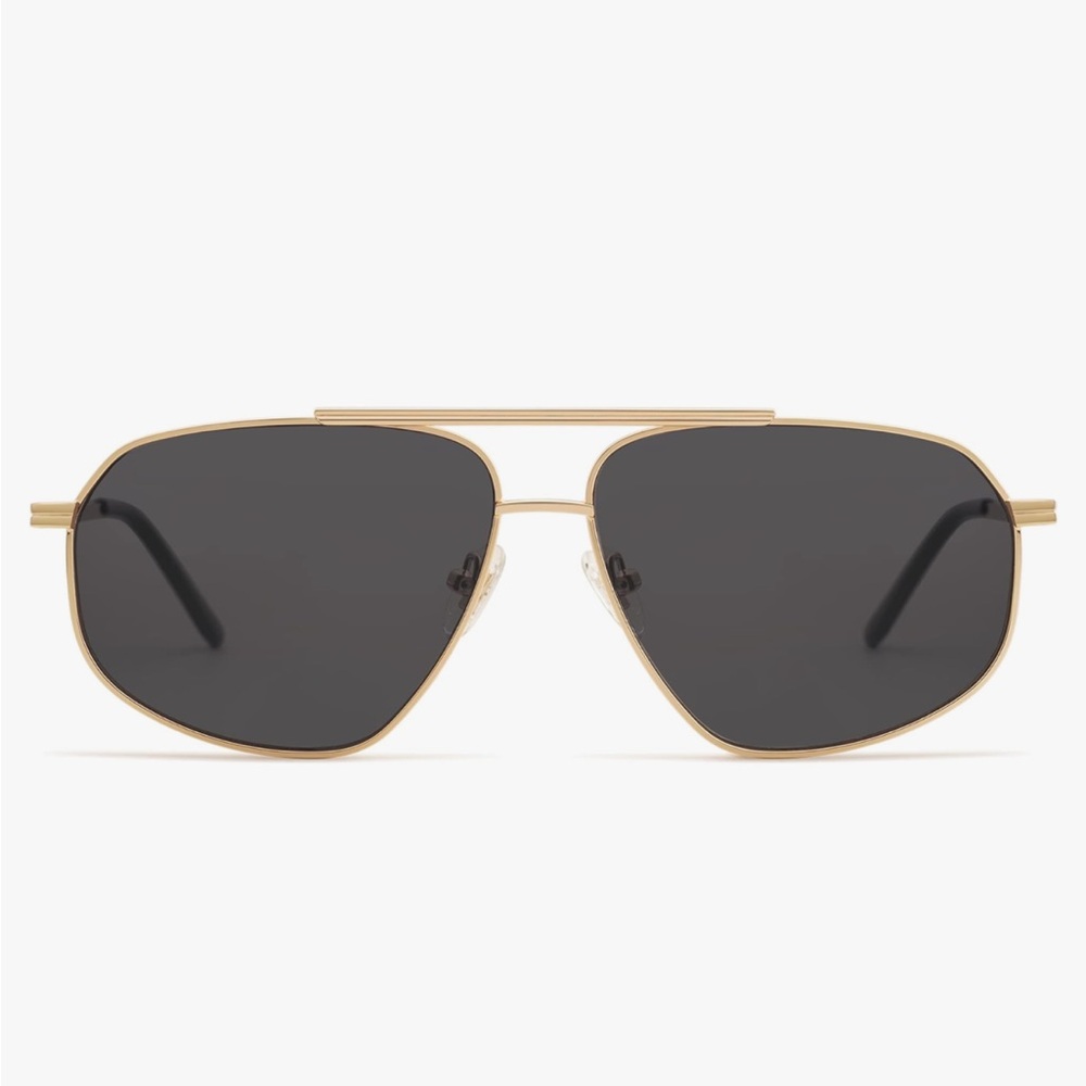 NEW Caravan Aviator Metal Sunglasses w Brow Bar & Green Lens OS